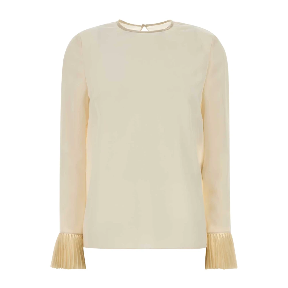 Valentino Garavani Women's White Embroidered Crepe De Chine Top - Blouses - Xs - Blouses & Shirts