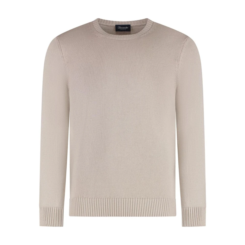 Drumohr Beige Bomulls Crew Neck Tröja