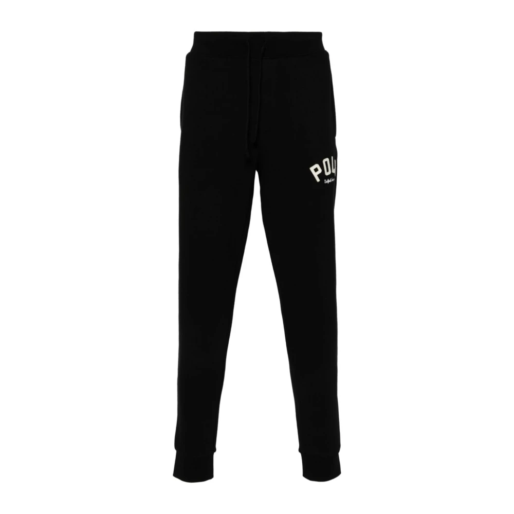 Ralph Lauren Zwarte Katoenen Broek Elastische Taille Koord Black Heren