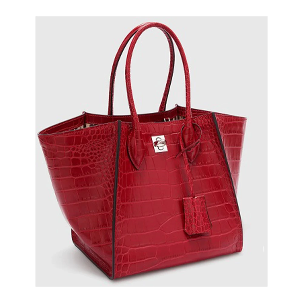 Ermanno Scervino Krokodillenprint Rode Tas met Slot Red Dames