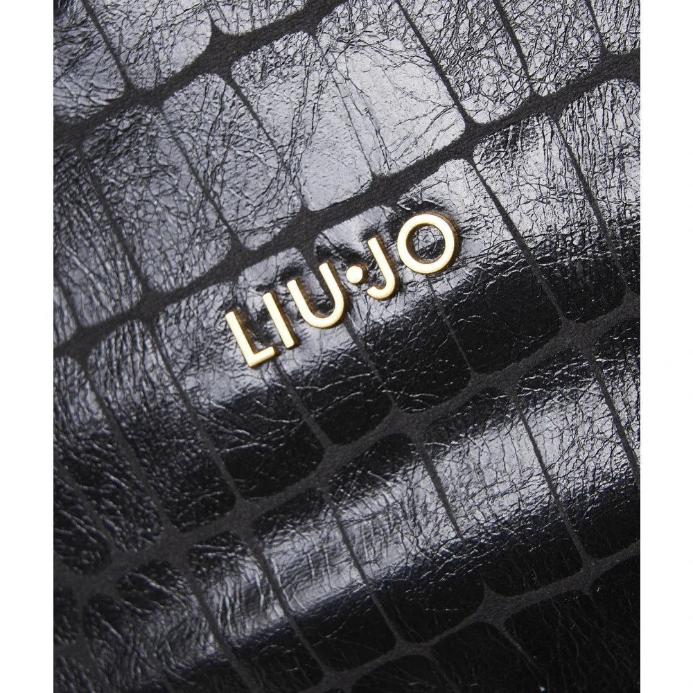 Liu Jo Krokodil Shopper Handtas met Logo Details Black Dames
