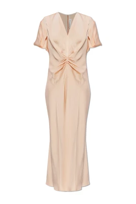 Satin Klänning Med Drapering