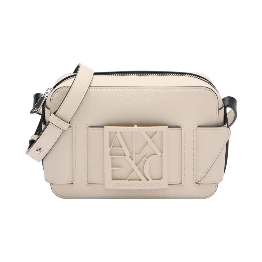 Armani Exchange Women's Beige Trendy Camera Case Shoulder Bag
