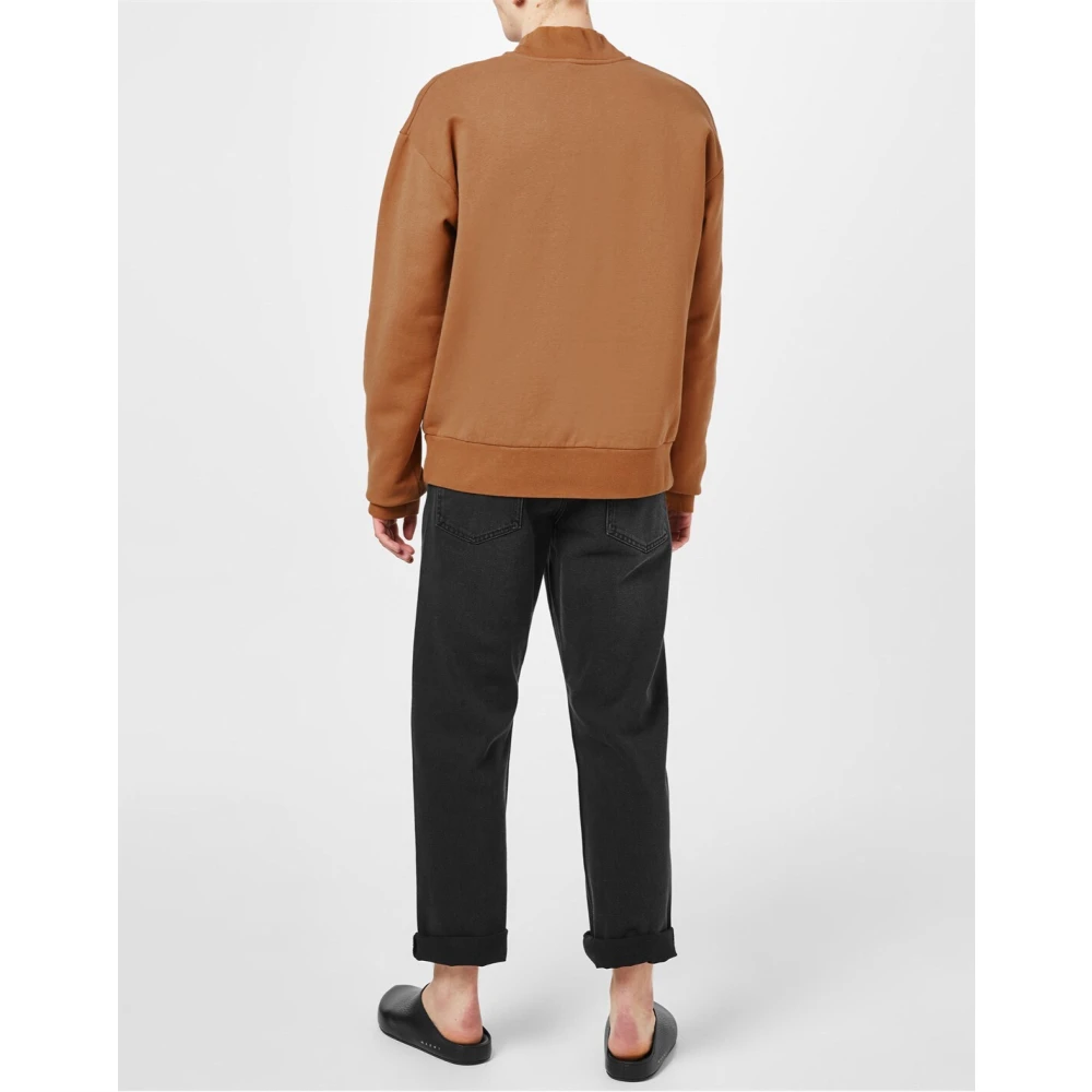 Marni Logo Geborstelde Sweatshirt Earth Of Siena Brown Heren