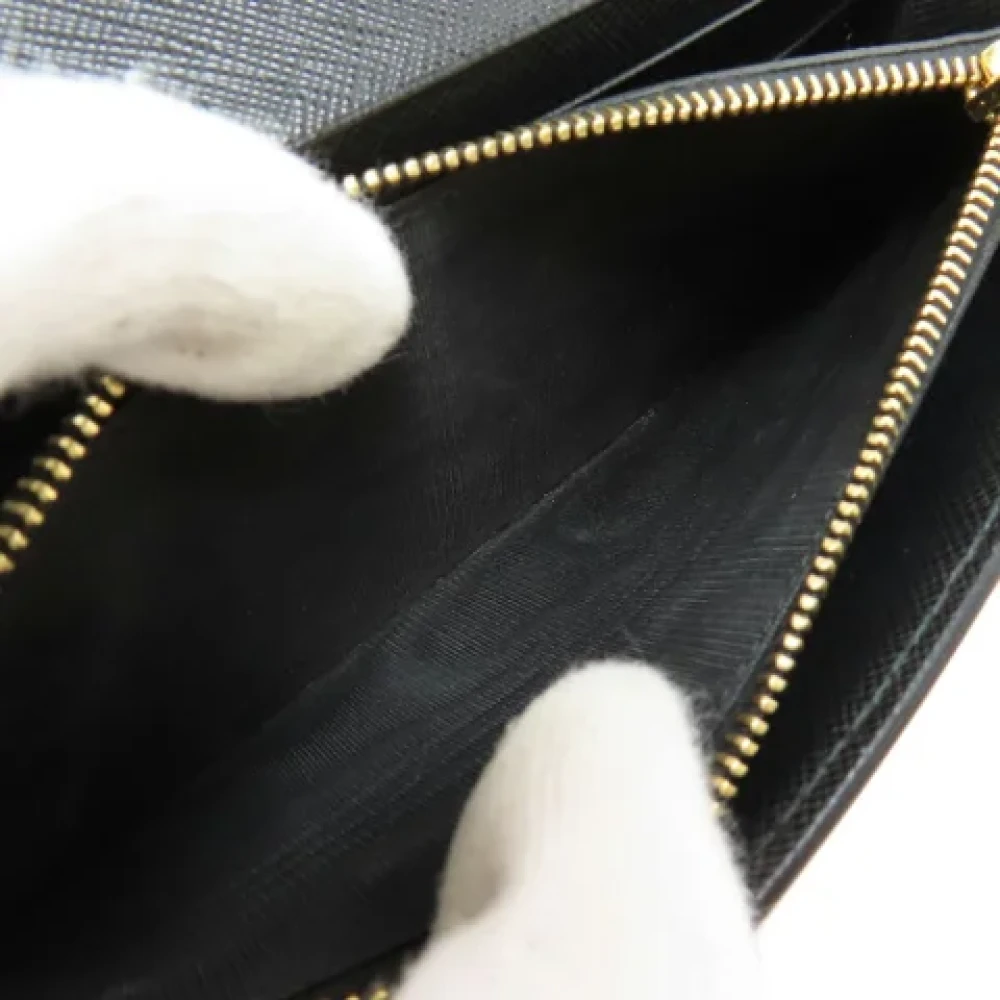 Prada Vintage Pre-owned Leather wallets Black Dames