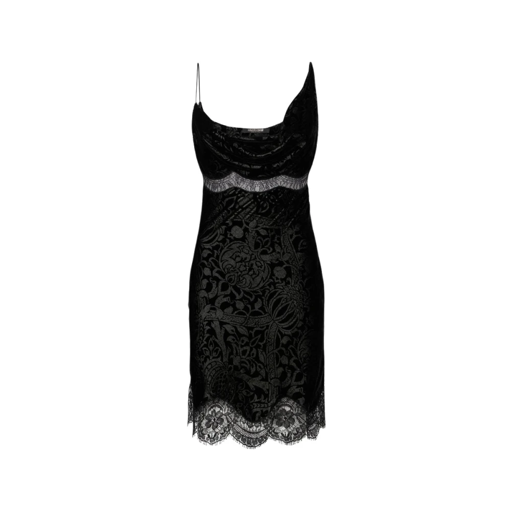Roberto Cavalli Mini Dress With Lace - Female - Short Dresses - Black - S - Dresses