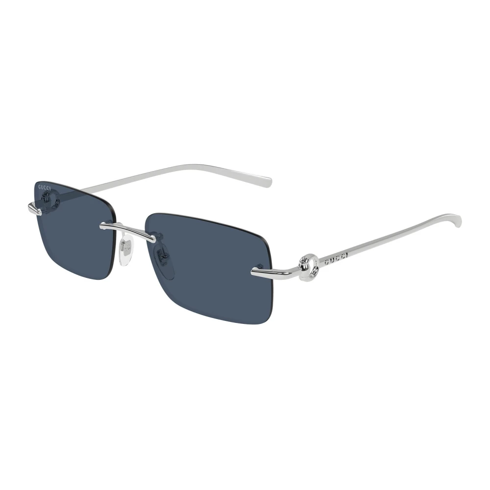Gucci Men's Gray Rectangle Sunglasses - Sunglasses - 55 Mm - Accessories