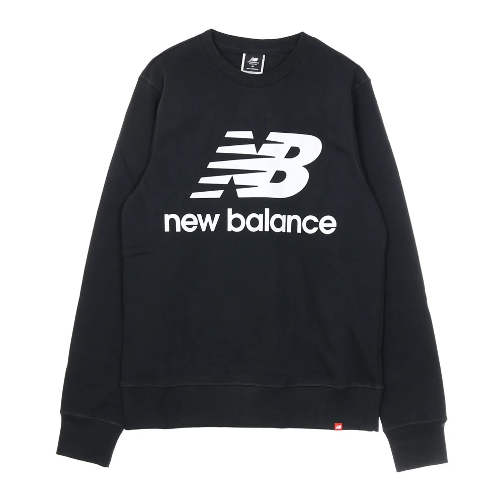 New Balance Lichte Crew Neck Essentials Stacked Logo Sweater Black Heren