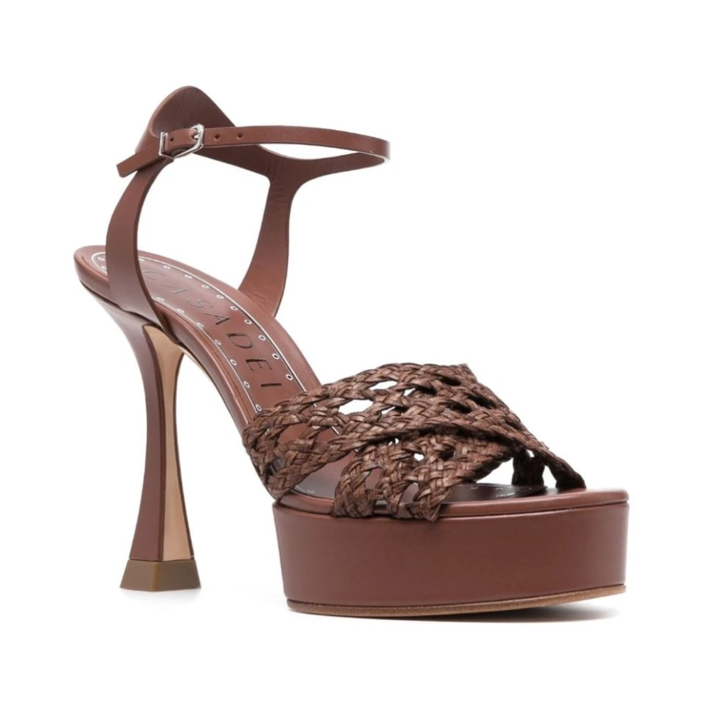 Casadei Versilia Rum Hoge Hak Sandalen Brown Dames