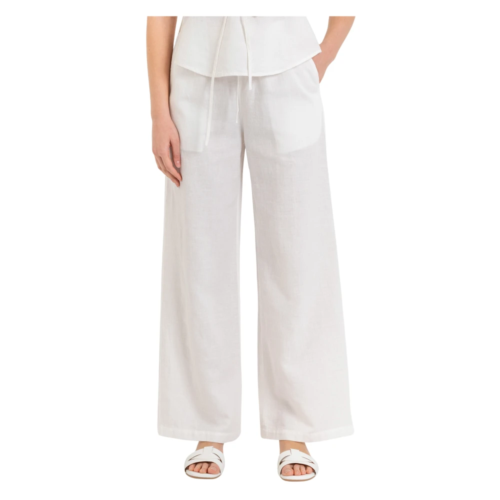 Kocca Donna Bianco - Pantaloni Ampi A Vita Alta - Trousers - S