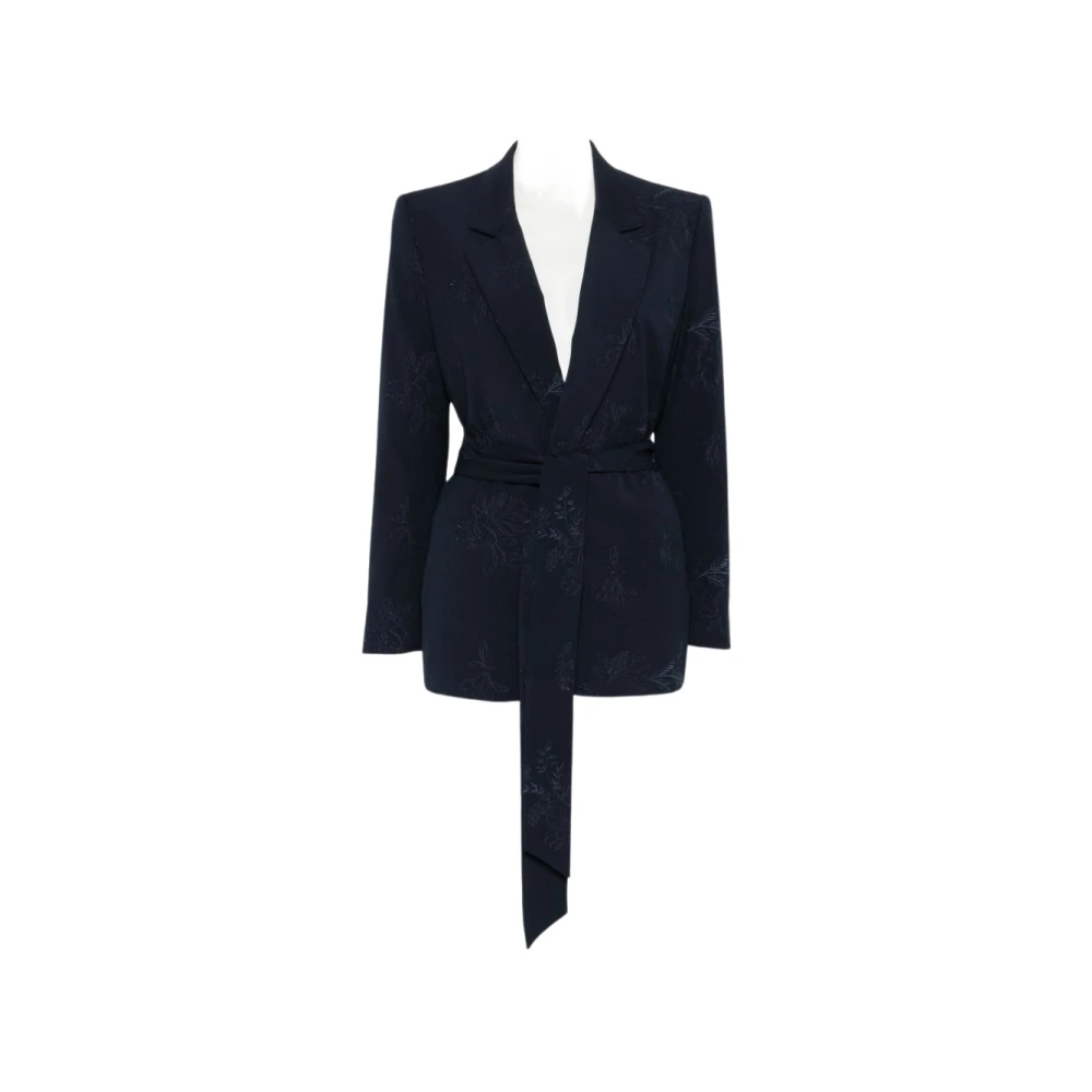 Twinset Women's Blue Blazers, Xl, Patchwork Blazer