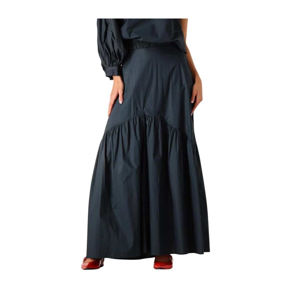 By-Bar Blauwe Poplin Rok Joya Stijl Blue Dames