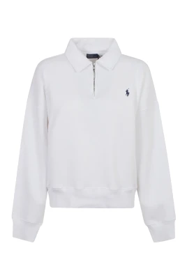 Sweatshirt med halv dragkedja och krage