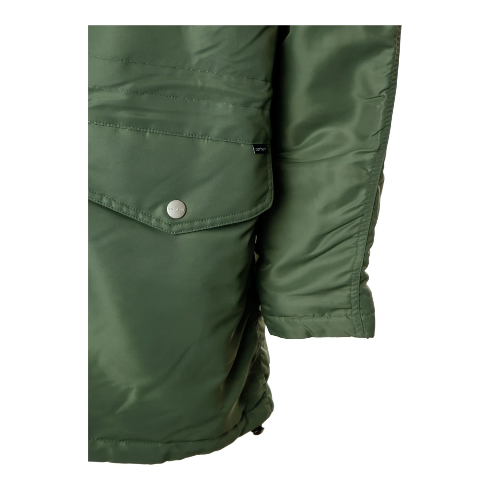 Carhartt WIP Verstelbare parka met pluche voering Green Heren