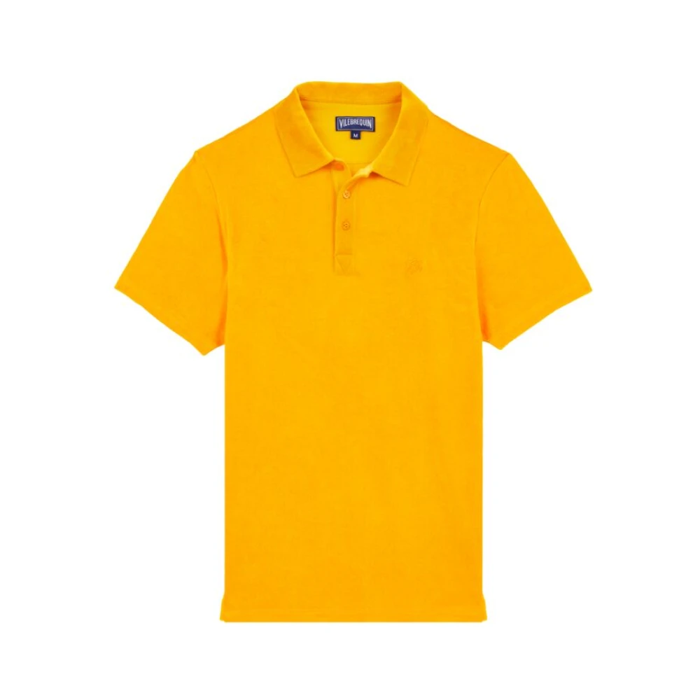 Vilebrequin Orange Solid Terry Polotröja För Män