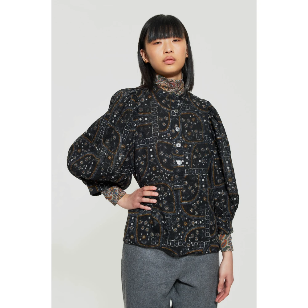 Antik batik Elie print blouse Black Dames
