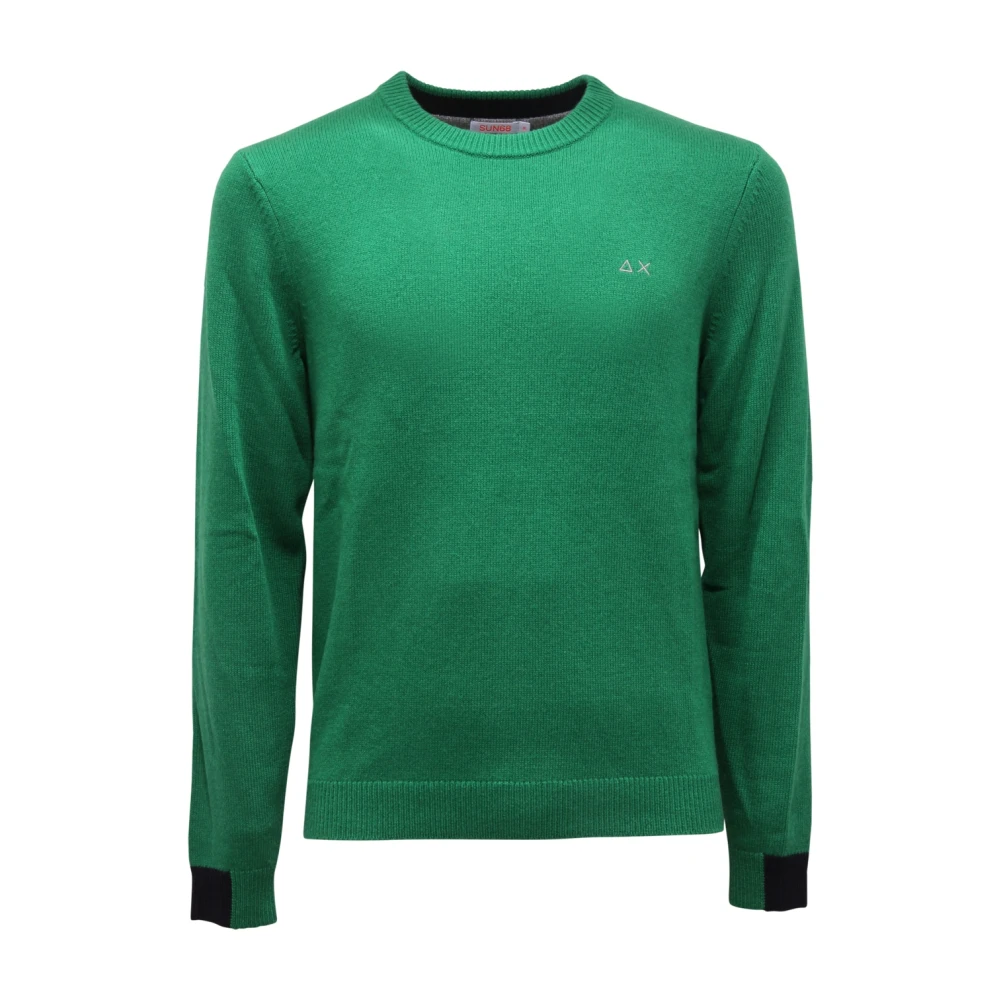 Sun68 Men's Green Wool Blend Jumper Round Neck - Round-Neck Knitwear - S - Knitwear