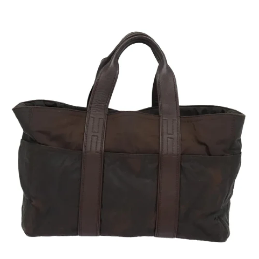 Hermès Vintage Pre-owned Nylon handbags Brown Dames