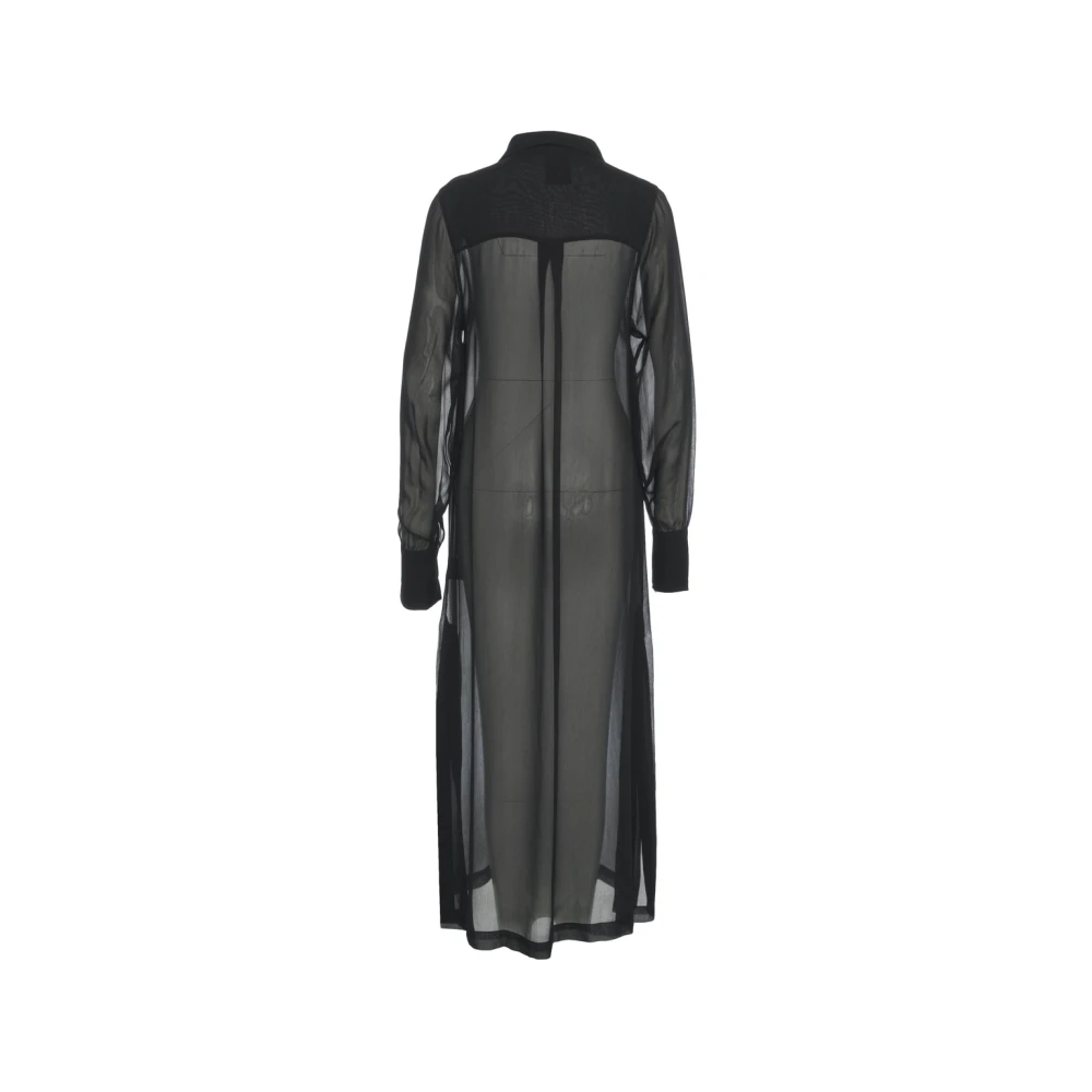 Thom Krom Zwarte Transparante Overhemdjurk Elegant Chic Black Dames