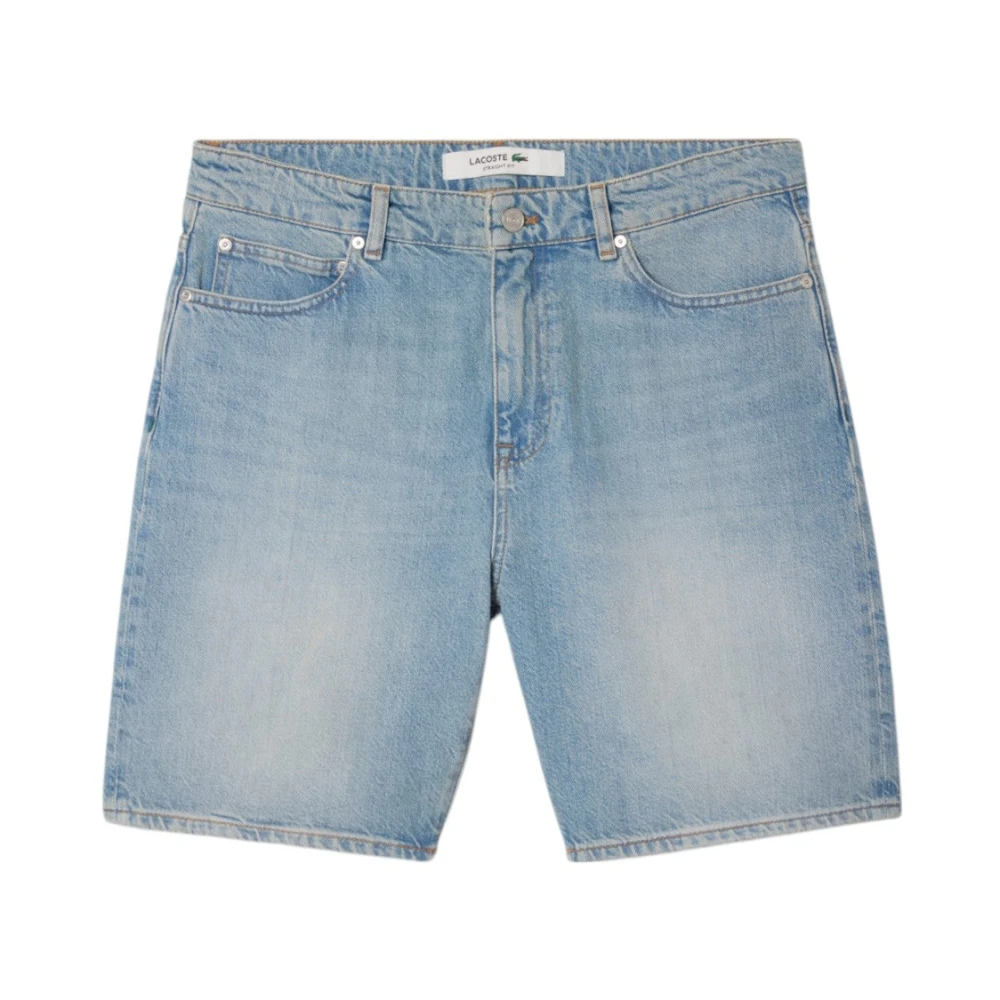 Lacoste Men's Blue Denim Shorts, W34, Light Denim Bermuda Shorts