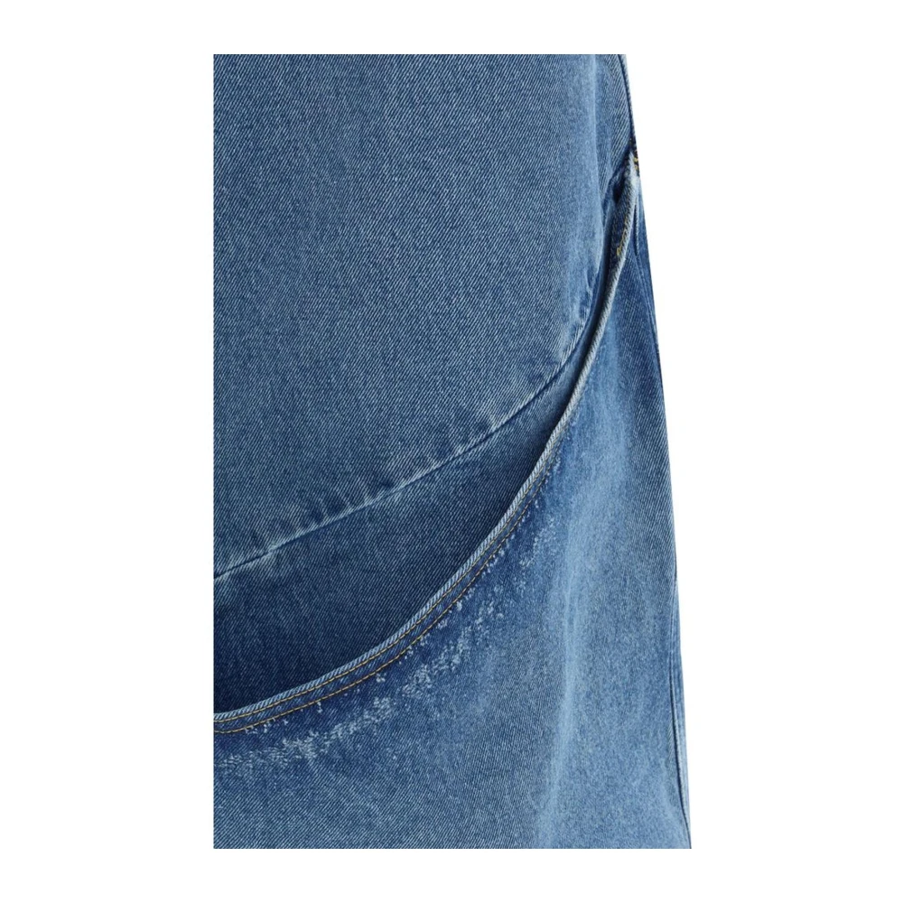 The Attico Cargo Pocket Oversize Paneled Jeans Blue Dames