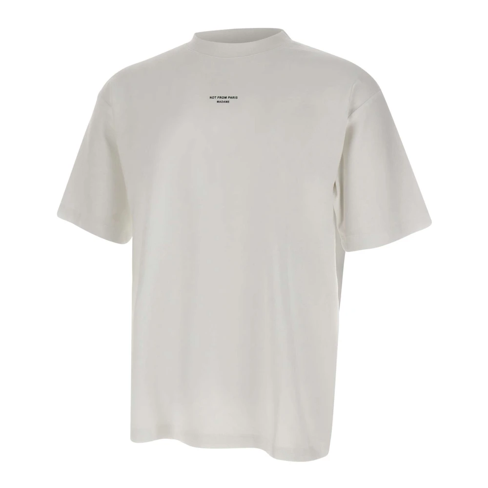 Drole De Monsieur Men's White Slogan Classique