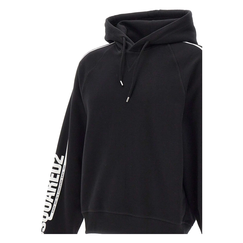 Dsquared2 Zwarte Cipro Katoenen Sweatshirt Hoodie Black Heren