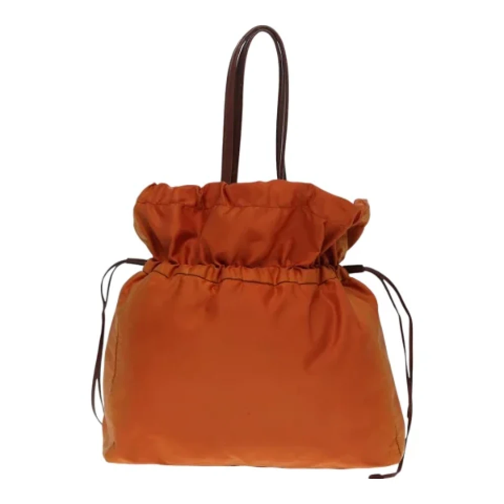 Prada Vintage Pre-owned Leather shoulder-bags Orange Dames