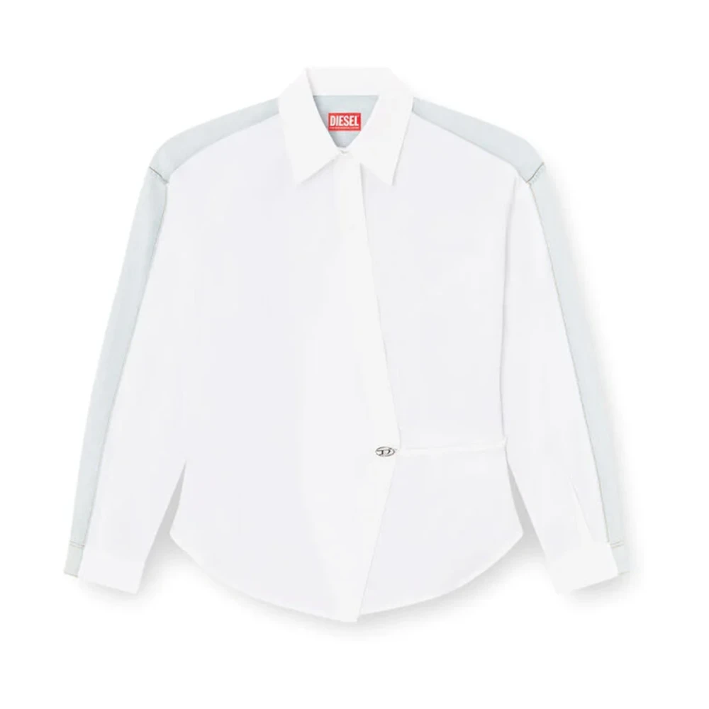 Diesel Deconstructed Wrap Shirt in Wit White Dames