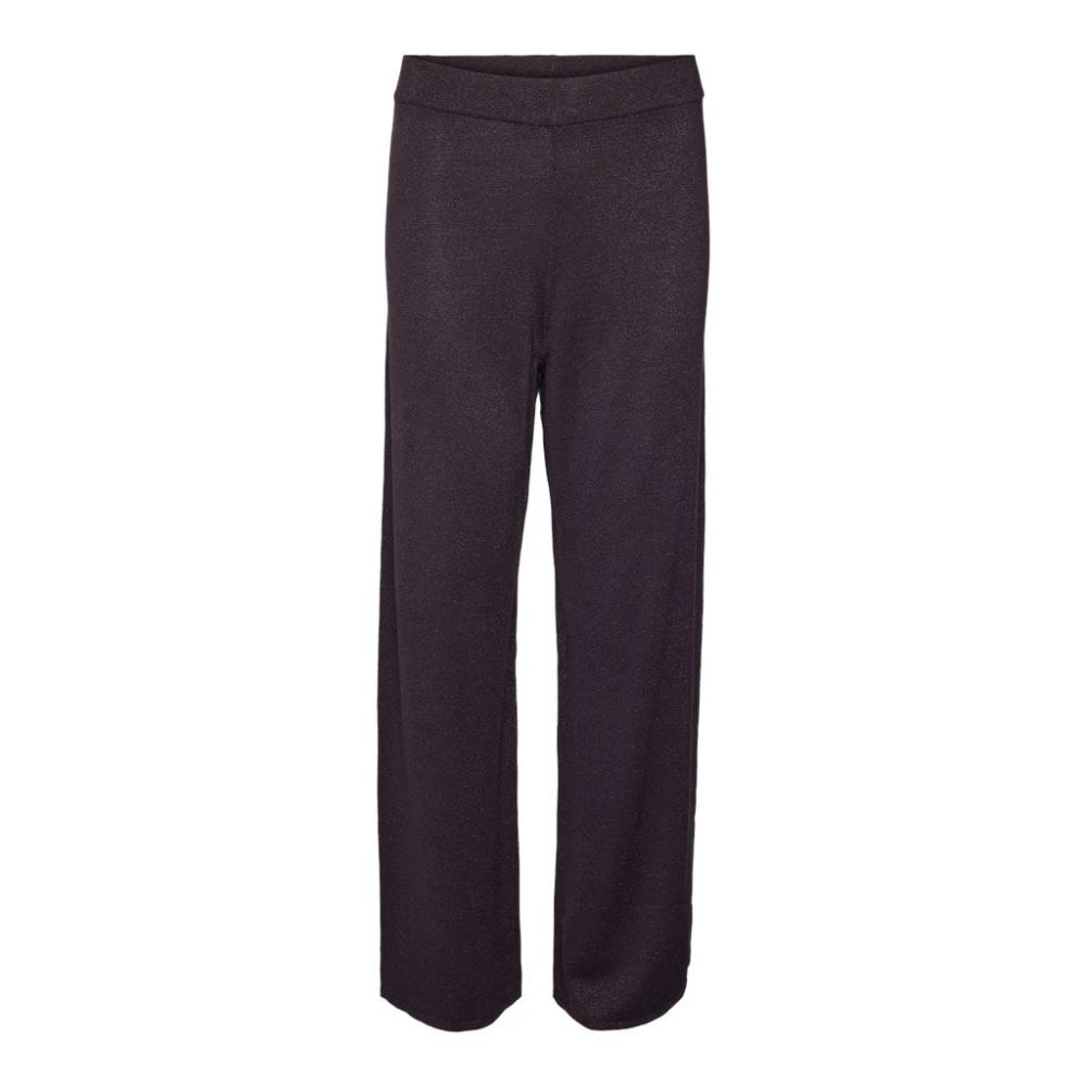 Vero Moda Glanzende pruimenbroek met Lurex-detail Brown Dames