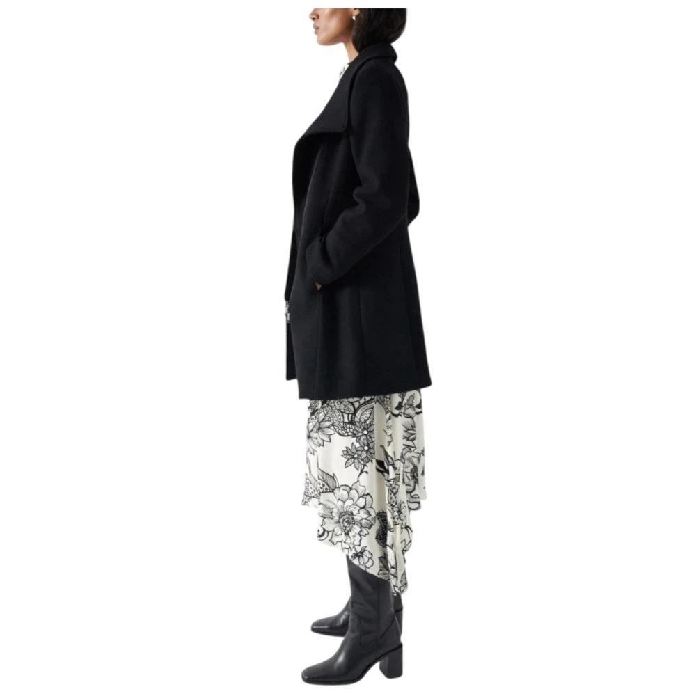 Salsa Elegante Winterjas met Kunstbontkraag Black Dames