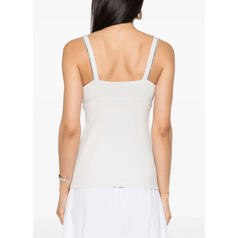 BRUNELLO CUCINELLI Tanktop met Kettingdetail White Dames