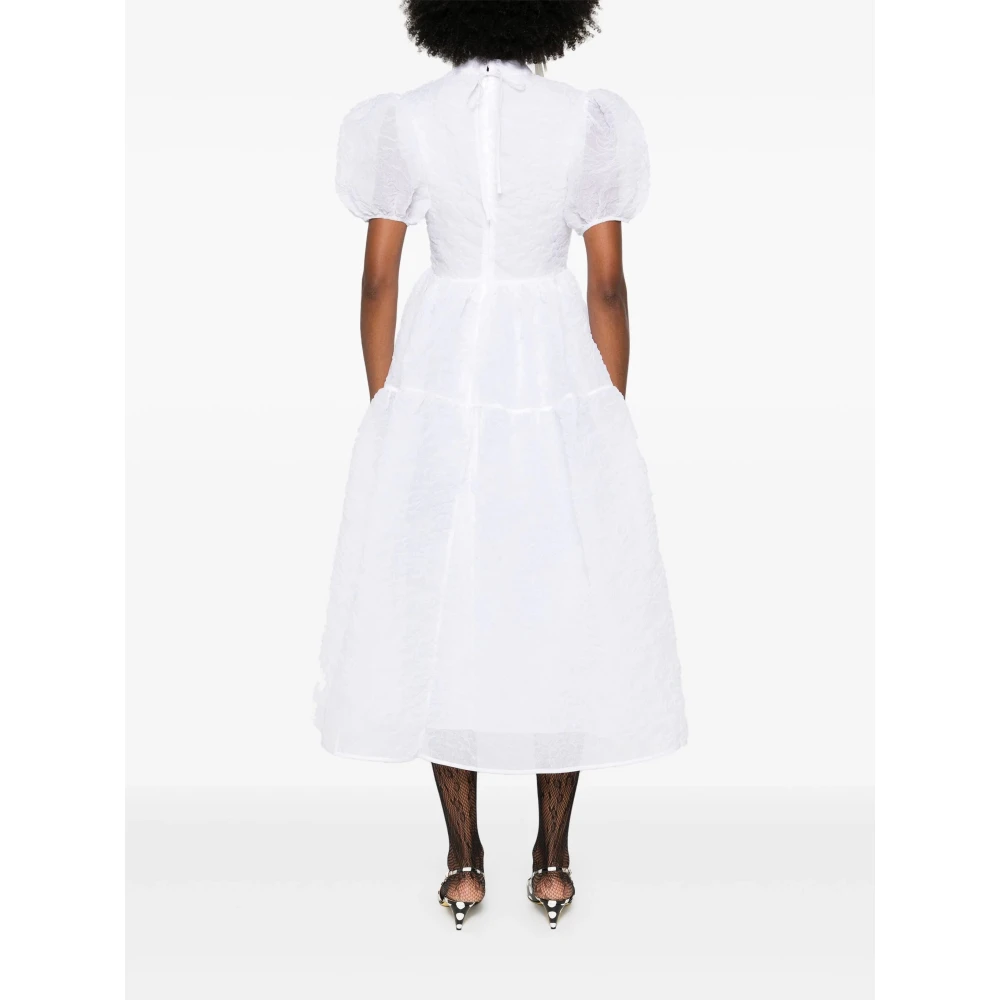 Cecilie Bahnsen Luxe Wit Matelassé Jurk White Dames