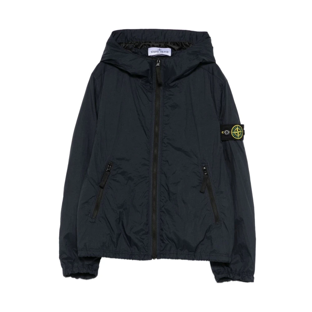 Stone Island Blue Light Jackets, Unisex, 6 Y, Hooded Down Parka