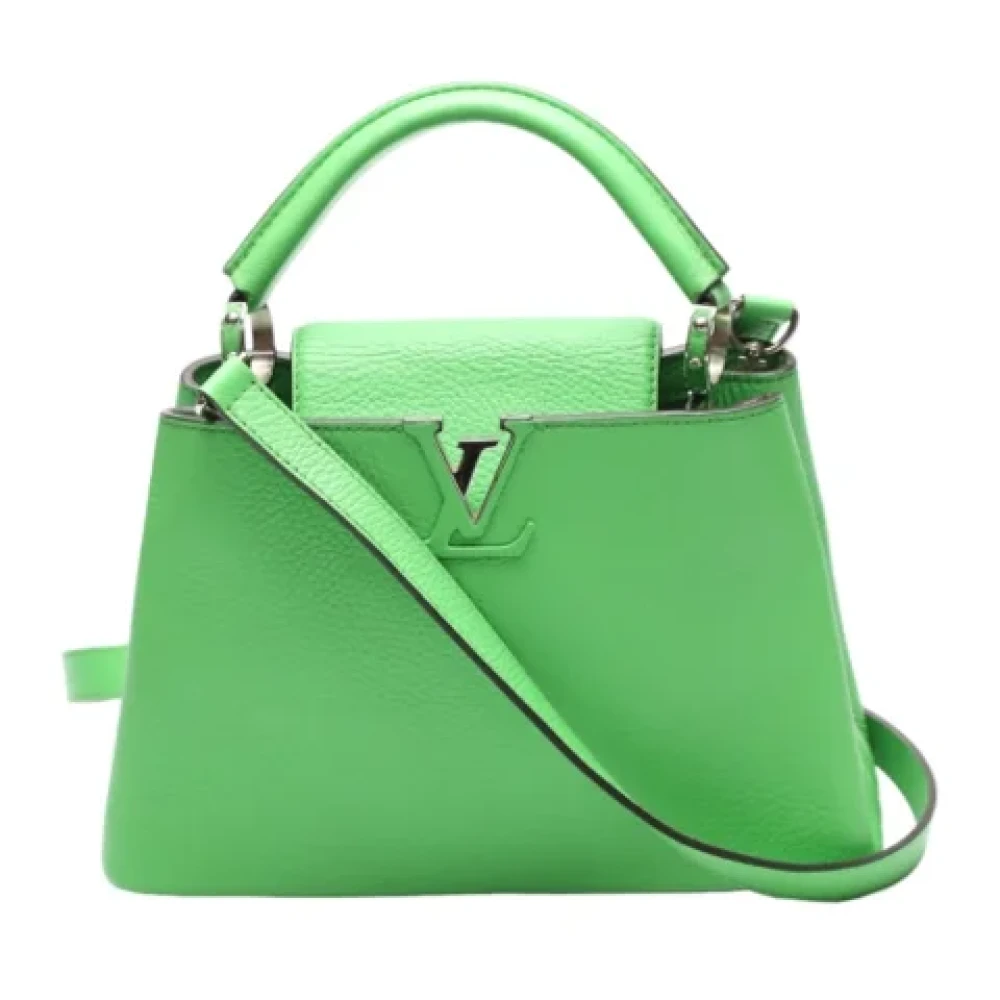 Louis Vuitton Vintage Pre-owned Leather shoppers Green Dames