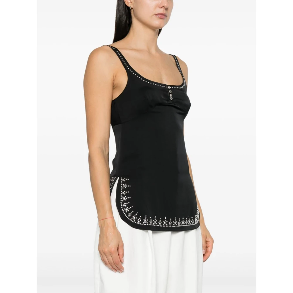 Paco Rabanne Zwarte top met kristallen Black Dames
