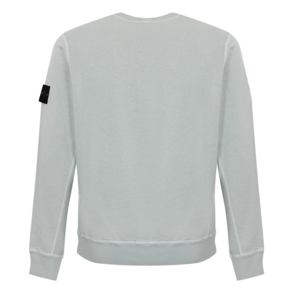 Stone Island Blauwe Katoenen Trui Vlammen Effect Blue Heren