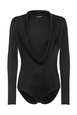Elegant Bodysuit med Långa Ärmar och Djup Urringning