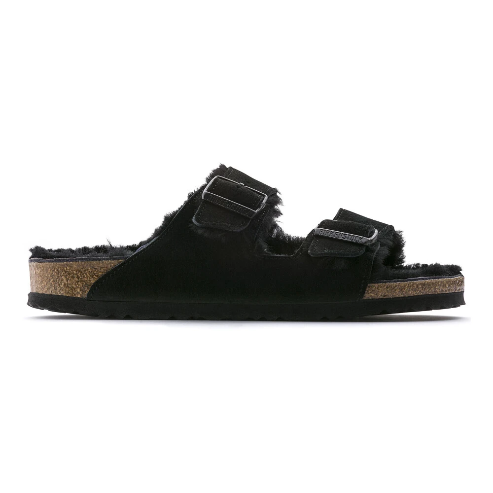 Birkenstock Men's Black Arizona Shearling Sandals Regular - Sliders - 7 Uk - Shoes
