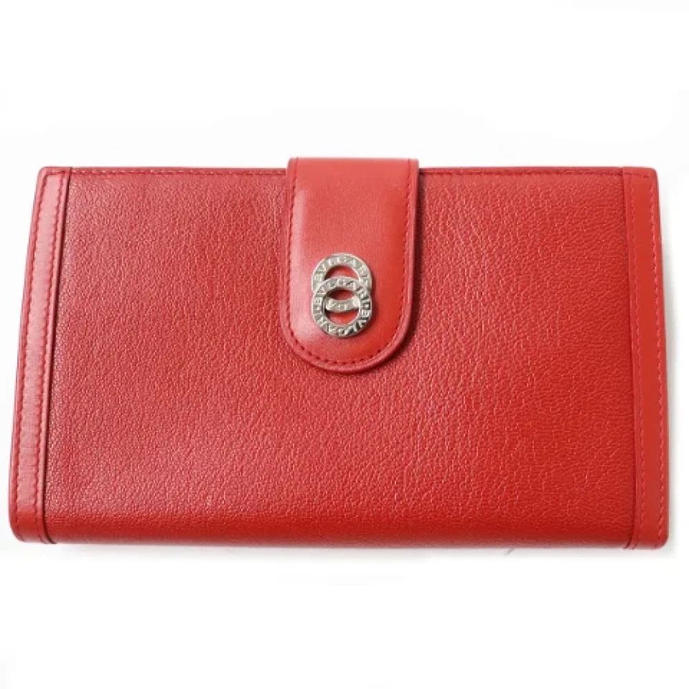 Bvlgari Vintage Pre-owned Leather wallets Red Dames