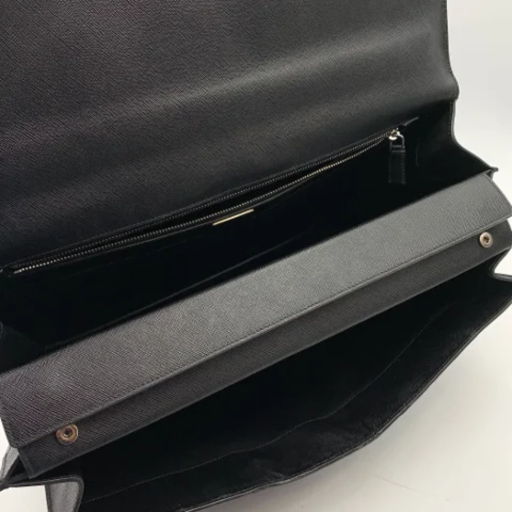 Prada Vintage Pre-owned Leather briefcases Black Dames
