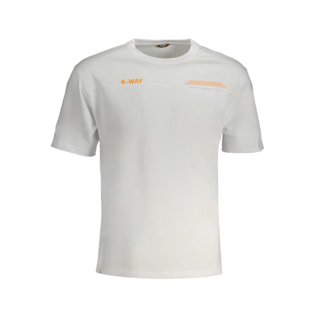 K-way Korte mouwen katoenen T-shirt met print White Heren