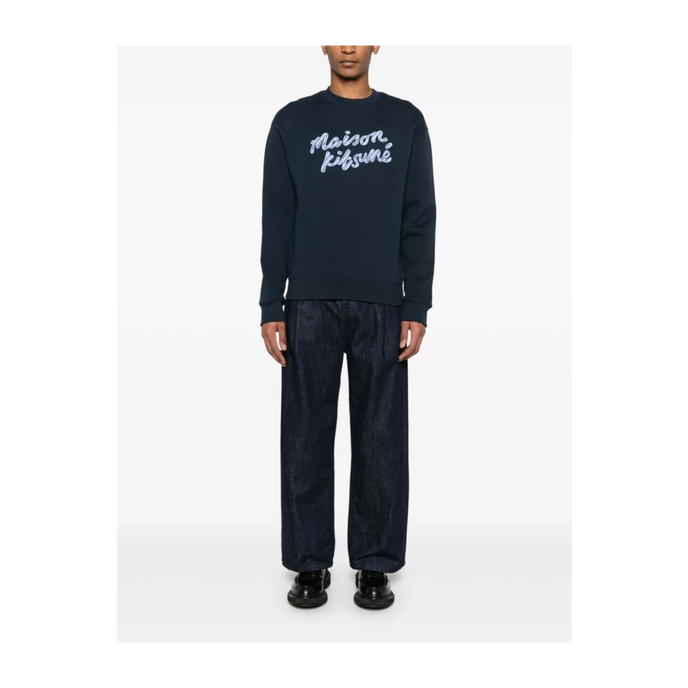 Maison Kitsuné Blauwe Sweater voor Mannen Aw24 Blue Heren