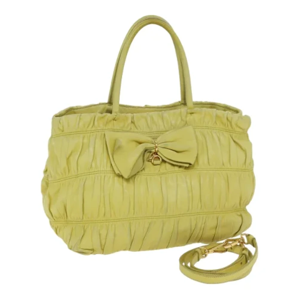 Prada Vintage Pre-owned Leather handbags Yellow Dames