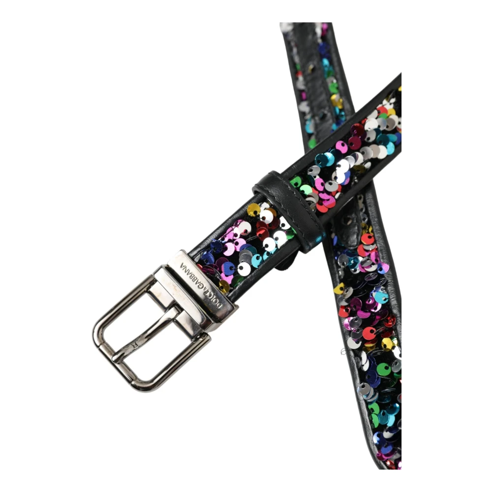 Dolce & Gabbana Paillet Metal Gesp Riem Multicolor Dames