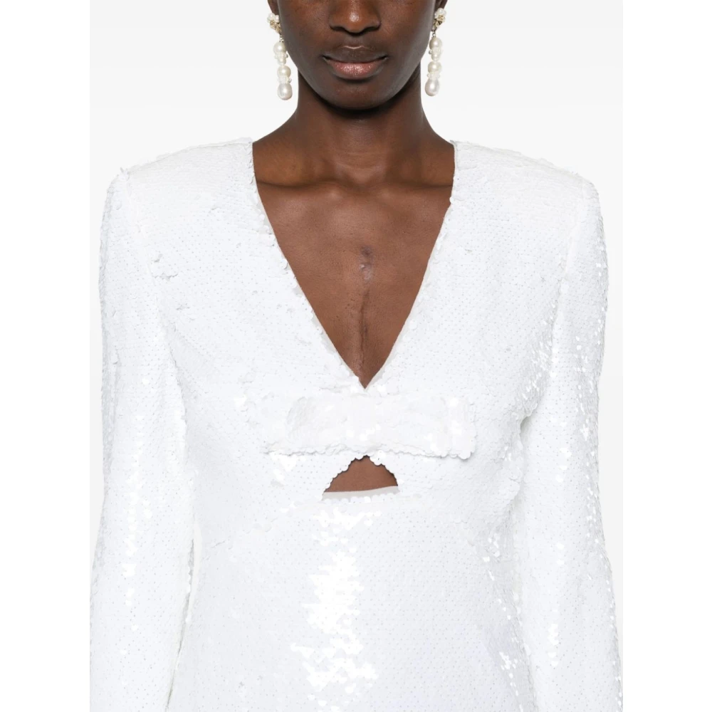 Self Portrait Witte Mini Jurk met Cut Out Detail White Dames