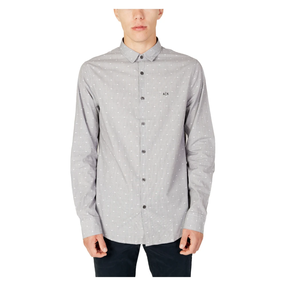 Armani Exchange Lange mouwen katoenen overhemd collectie Black Heren