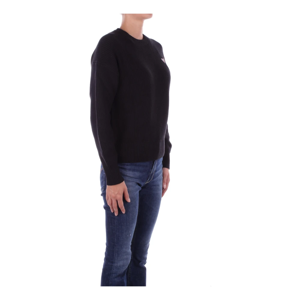 Guess Zwart Logo Front Sweater Black Dames