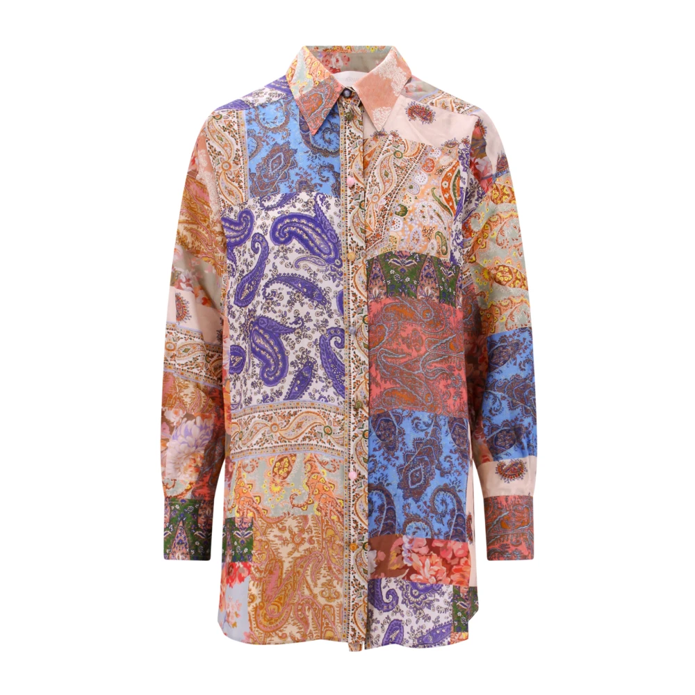 Zimmermann Oversized Zijden Overhemd met Paisley Print Multicolor Dames