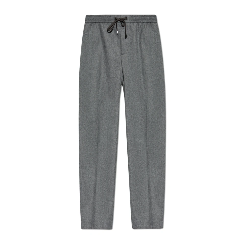 Moncler Men's Gray Slim-Fit Trousers, L, Sportivo Trousers
